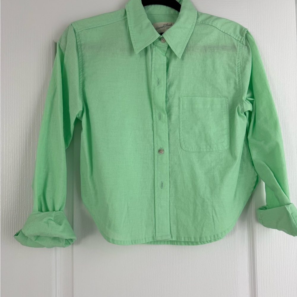 Universal Thread Light Green Casual Button Down S… - image 1